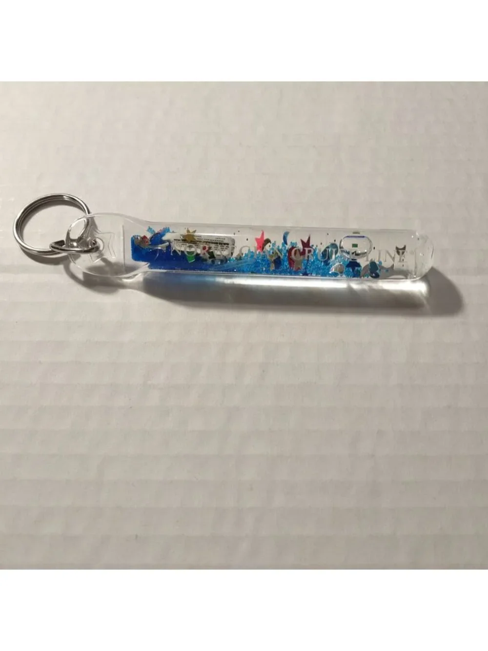 Ocean-Themed Acrylic Keychain W/Floating Glitter & Colorful Sea Creature Designs